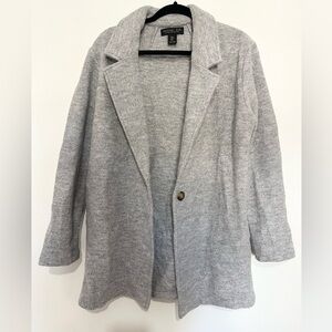 Rachel Zoe long cardigan boiled wool gray duster size large winter fall